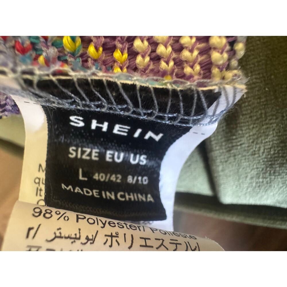 Chevron Knit Ruffle Hem Shorts Boho Festival Style Size L - Picture 6 of 6